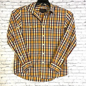 Pendleton Mens Thomas Kay Plaid Button Up Long Sleeve Cotton Dress Shirt Size L